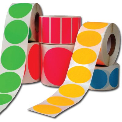 blank labels that are flood coated with a specific color